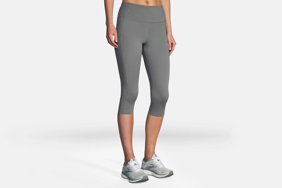 Brooks Women's Method 1/2 Crop Tight Bottoms Steel ( VIMWF9137 )